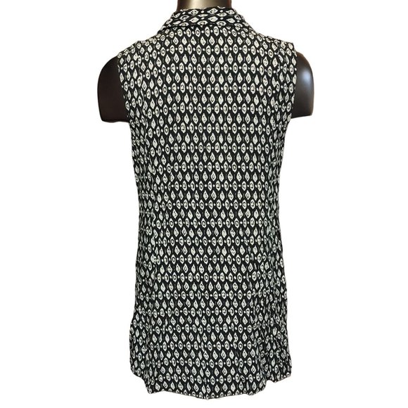 J. Jill Women's Black & White Button Down Sleeveless Top Small - Picture 2 of 4